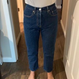 Levi’s 501 dark wash cropped jeans